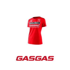 Camiseta GASGAS TROY LEE CASUAL vermelha, manga curta, adulta, feminina