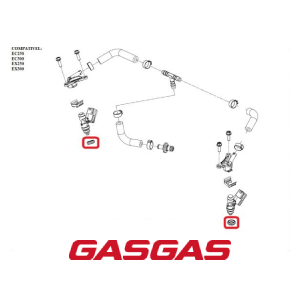 O-RING DE BORRACHA DO BICO INJETOR GASGAS EC250-300 EX250-300 2021-2022 – 55441024000