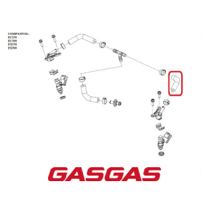 TUBO DE COMBUSTIVEL DO BICO INJETOR ESQUERDO GASGAS EC250-300 EX250-300 2021-2022 (55441018000)